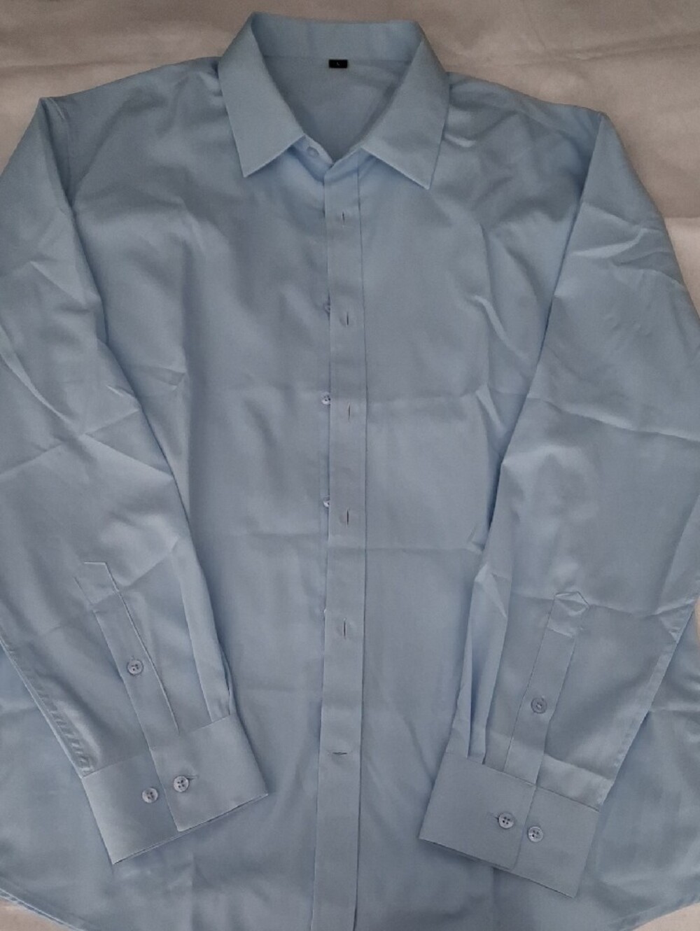Men's Light Blue Long-Sleeve Dress Shirt - Classic Point Collar